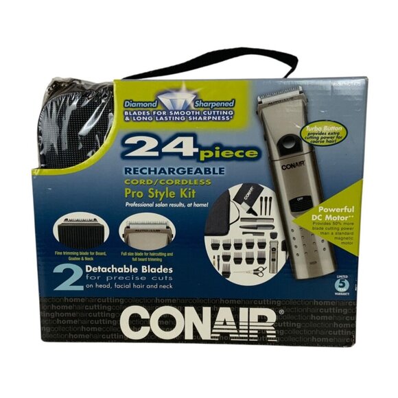 Conair Pro Style 24-Piece Rechargeable Cord/Cordless Grooming Kit Vintage 2005 - Picture 3 of 6